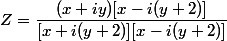Z=\dfrac{(x+iy)[x-i(y+2)]}{[x+i(y+2)][x-i(y+2)]}